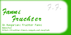 fanni fruchter business card